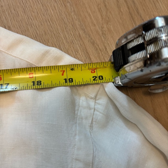 VTG Polo Ralph Lauren Caldwell Silk Linen Short Sleeve Button Up Shirt Ivory XL - Picture 7 of 10